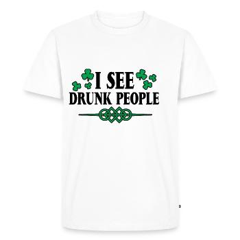 I See Drunk People 4 - Men's Premium Organic T-Shirt - white - Front - Nico (187cm)