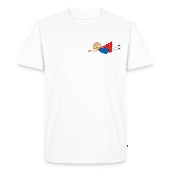 SUPERHERO - Men's Premium Organic T-Shirt - white - Front - Nico (187cm)