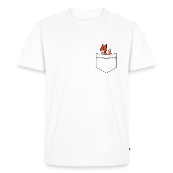 Renard en poche - T-shirt Premium bio Homme - blanc - Devant - Nico (187cm)