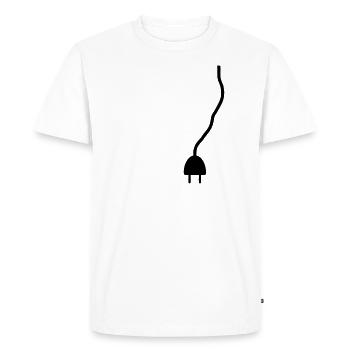 Power - plug - Men's Premium Organic T-Shirt - white - Front - Nico (187cm)