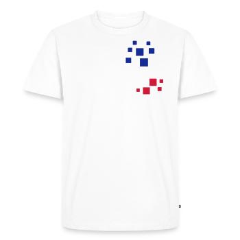 Motifs de couleurs - Carrés de drapeau tricolore - T-shirt Premium bio Homme - blanc - Devant - Nico (187cm)