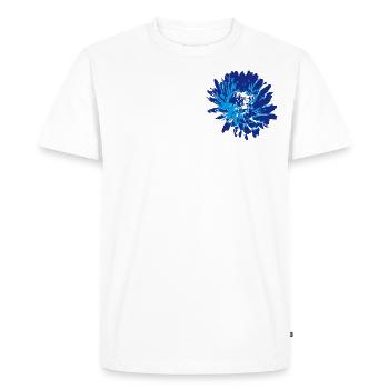 Dahlia - floraison - T-shirt Premium bio Homme - blanc - Devant - Nico (187cm)