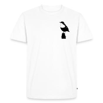 White throated Dipper transparent background - Men's Premium Organic T-Shirt - white - Front - Nico (187cm)