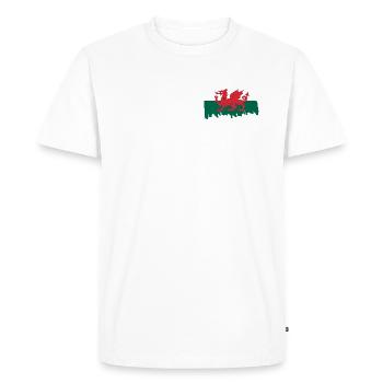 Wales National Flag - brush vertical - Men's Premium Organic T-Shirt - white - Front - Nico (187cm)