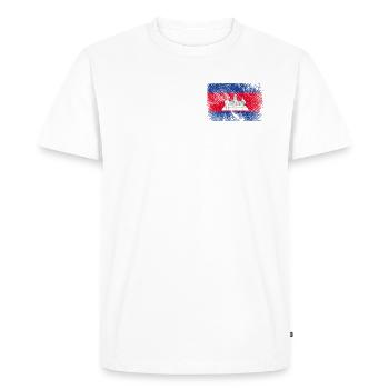 Drapeau du Cambodge - Vintage Grunge - T-shirt Premium bio Homme - blanc - Devant - Nico (187cm)