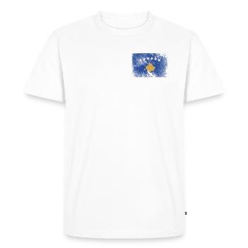 Drapeau du Kosovo - grunge vintage - T-shirt Premium bio Homme - blanc - Devant - Nico (187cm)