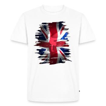 Union Jack britannique Drapeau de l'Angleterre rue patineur de grunch - T-shirt Premium bio Homme - blanc - Devant - Nico (187cm)