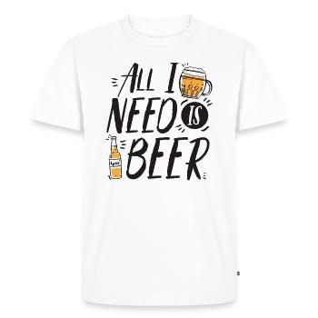 Beer Beer toast Gift Alcohol - Men's Premium Organic T-Shirt - white - Front - Nico (187cm)