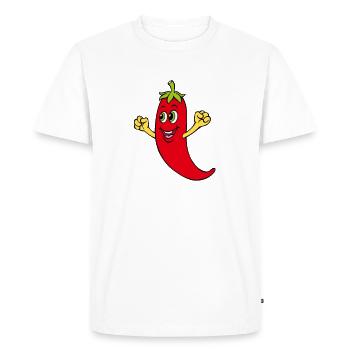 Chili Schote - Dessin Chili Pepper Cartoon Figure - T-shirt Premium bio Homme - blanc - Devant - Nico (187cm)