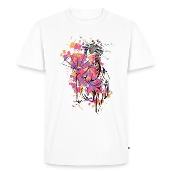 Femme japonaise - T-shirt Premium bio Homme - blanc - Devant - Nico (187cm)