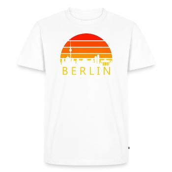 Silhouette de la ville de Berlin skyline - T-shirt Premium bio Homme - blanc - Devant - Nico (187cm)