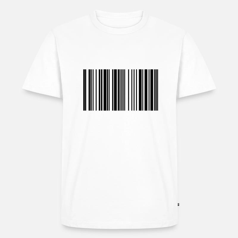 Barcode Strichcode - Männer Premium Bio T-Shirt - Weiß