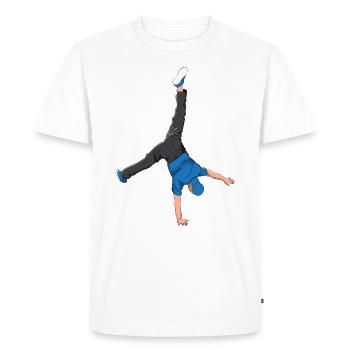 Breakdance Breaking Breaker Hip Hop Break Gift - Men's Premium Organic T-Shirt - white - Front - Nico (187cm)