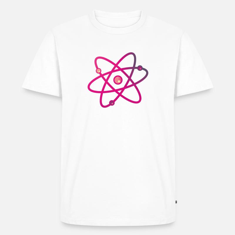 Buntes Atom Neutron Elektron - Männer Premium Bio T-Shirt - Weiß