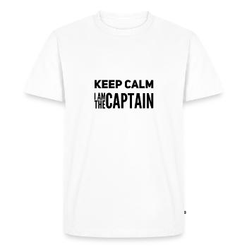 Reste calme, je suis le capitaine - T-shirt Premium bio Homme - blanc - Devant - Nico (187cm)