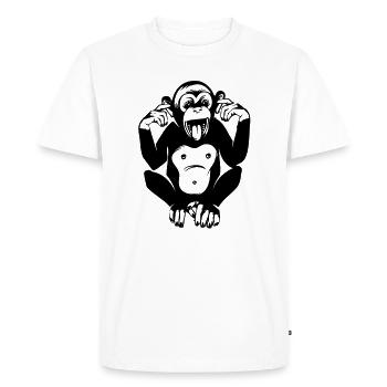 Monkey Funny chimpanzee gift - Men's Premium Organic T-Shirt - white - Front - Nico (187cm)