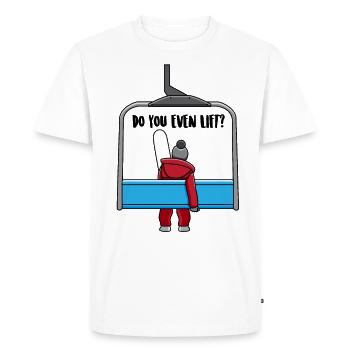 Cadeau de remontée de snowboard - T-shirt Premium bio Homme - blanc - Devant - Nico (187cm)