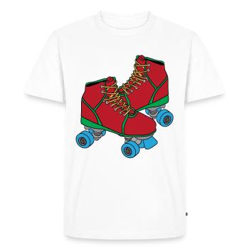 Roller Skate Inline-Skat Roller 70s 80s Gift - Men's Premium Organic T-Shirt - white - Front - Nico (187cm)