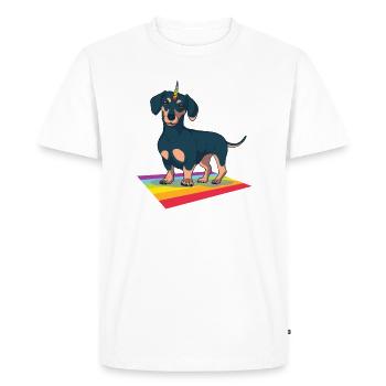 teckel - T-shirt Premium bio Homme - blanc - Devant - Nico (187cm)