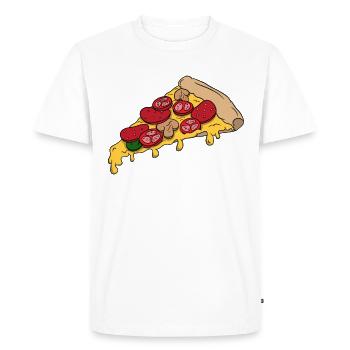 Pizza Pizzeria Pizzeria Italie Salami Fromage Cadeau - T-shirt Premium bio Homme - blanc - Devant - Nico (187cm)