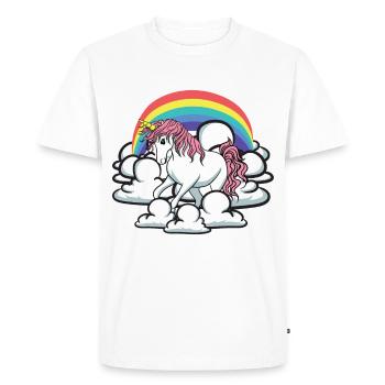 Licorne douce et arc-en-ciel pour des tenues éclatantes - T-shirt Premium bio Homme - blanc - Devant - Nico (187cm)