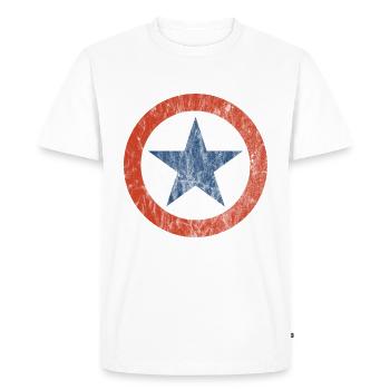 4 July stars and stripe circle vintage - Men's Premium Organic T-Shirt - white - Front - Nico (187cm)