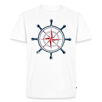 Nautical star windrose steering wheel - Men's Premium Organic T-Shirt - white - Front - Nico (187cm)