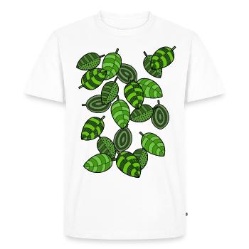 Feuilles, feuilles - T-shirt Premium bio Homme - blanc - Devant - Nico (187cm)