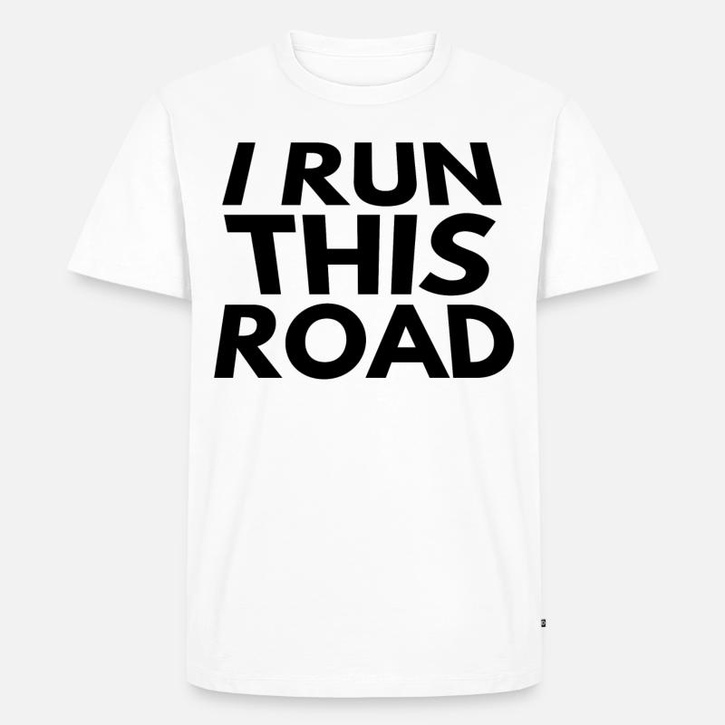 i run this road - Männer Premium Bio T-Shirt - Weiß