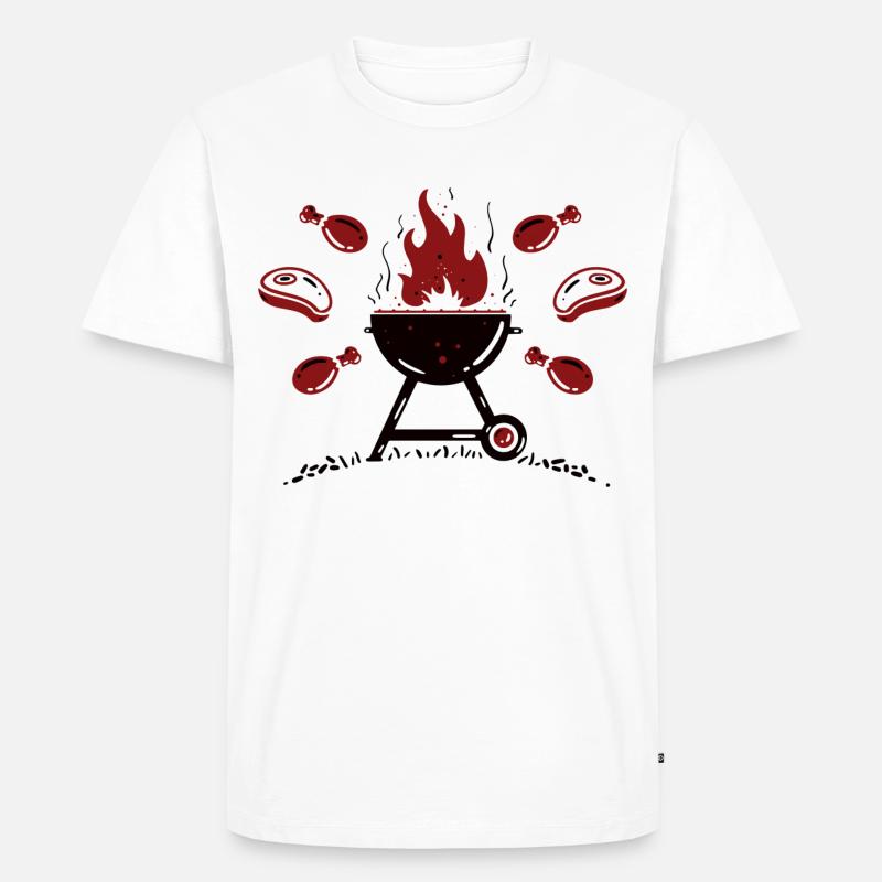 Grill Grillfleisch - Männer Premium Bio T-Shirt - Weiß