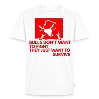 Contre la corrida Défenseurs des animaux - T-shirt Premium bio Homme - blanc - Devant - Nico (187cm)