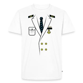 Capitaine Capitaine Carnaval Costume de fête de carnaval - T-shirt Premium bio Homme - blanc - Devant - Nico (187cm)