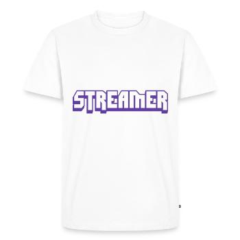 Streamer twitch mixer youtube shirt design motif g - T-shirt Premium bio Homme - blanc - Devant - Nico (187cm)