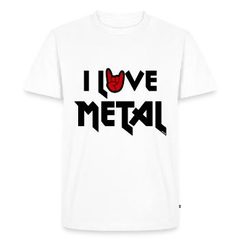 J'aime la musique en métal - T-shirt Premium bio Homme - blanc - Devant - Nico (187cm)