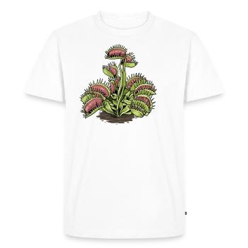 Plante carnivore Vénus Piège à mouches - T-shirt Premium bio Homme - blanc - Devant - Nico (187cm)