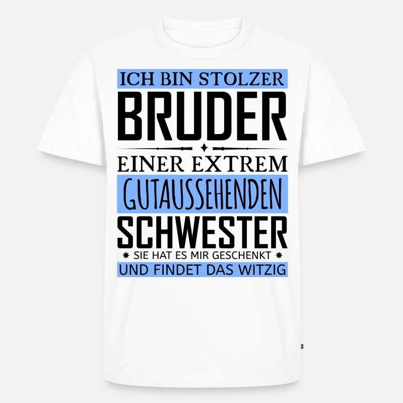 Stolzer Bruder - Männer Premium Bio T-Shirt - Weiß