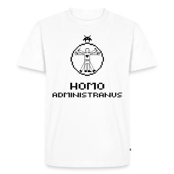 Homo Administranus - T-shirt Premium bio Homme - blanc - Devant - Nico (187cm)