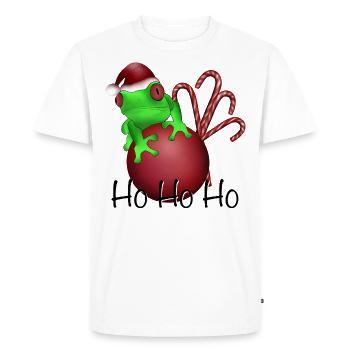 Santa Claus grenouille prince cannes de bonbon - T-shirt Premium bio Homme - blanc - Devant - Nico (187cm)