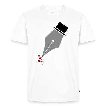Fountain pen writer author gift - Men's Premium Organic T-Shirt - white - Front - Nico (187cm)