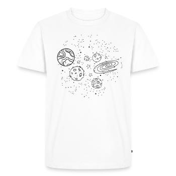 Ciel étoilé - Espace - Voyage dans l'espace - Planètes - T-shirt Premium bio Homme - blanc - Devant - Nico (187cm)