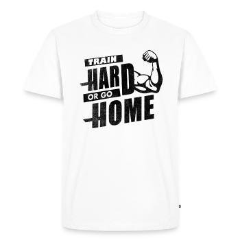 Musculation - renforcement musculaire - pompage - T-shirt Premium bio Homme - blanc - Devant - Nico (187cm)