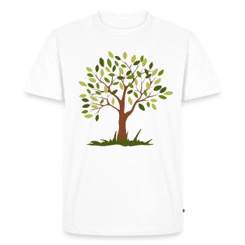 bel arbre vert - T-shirt Premium bio Homme - blanc - Devant - Nico (187cm)