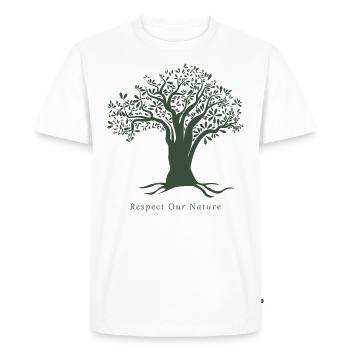 respect our nature - Men's Premium Organic T-Shirt - white - Front - Nico (187cm)