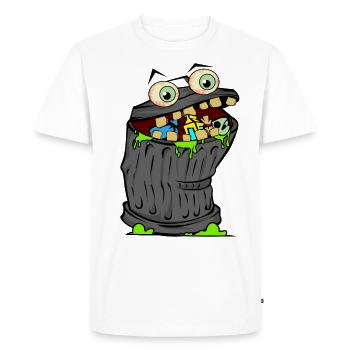 trash poubelle bande dessin animé dessin animé image enfants - T-shirt Premium bio Homme - blanc - Devant - Nico (187cm)