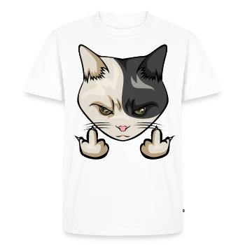chat chats doigt du milieu branleur doigt du milieu puent - T-shirt Premium bio Homme - blanc - Devant - Nico (187cm)