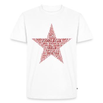 Yougoslavie STERN Design 02r - T-shirt Premium bio Homme - blanc - Devant - Nico (187cm)
