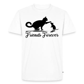 Friends Forever cat and mouse - Men's Premium Organic T-Shirt - white - Front - Nico (187cm)