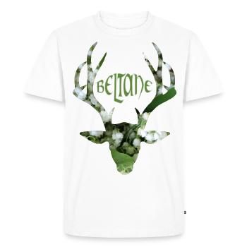 beltane deer head lily of the valley - Men's Premium Organic T-Shirt - white - Front - Nico (187cm)