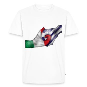 italy greece italy greece hands hands - Men's Premium Organic T-Shirt - white - Front - Nico (187cm)