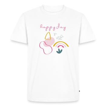 Happy day - Men's Premium Organic T-Shirt - white - Front - Nico (187cm)